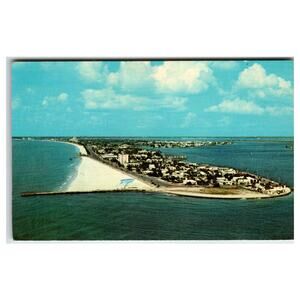 Pass-A-Grille Florida Aerial View Ward Beckett Chrome Postcard